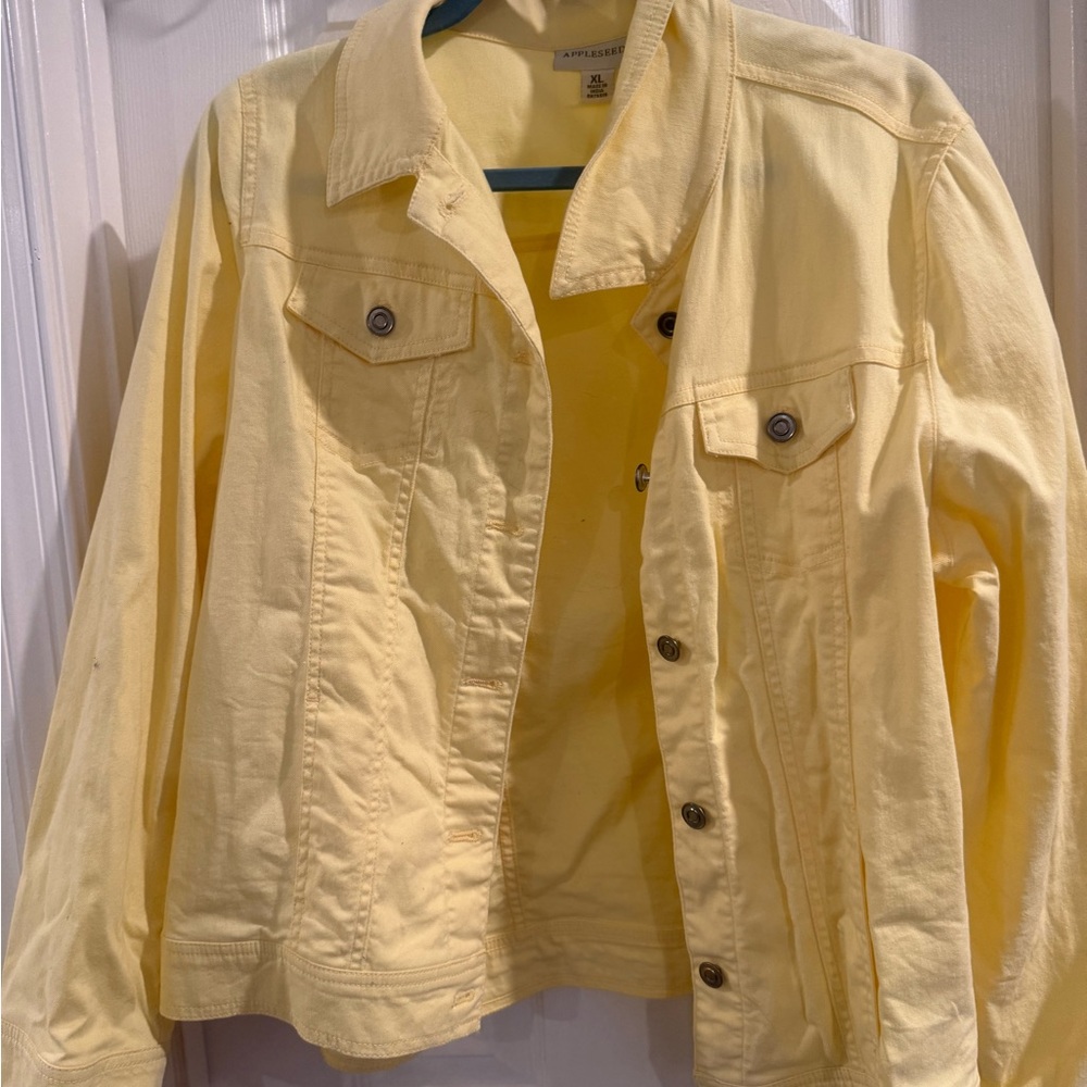 Appleseed's buttercup light yellow lightweight jean jacket